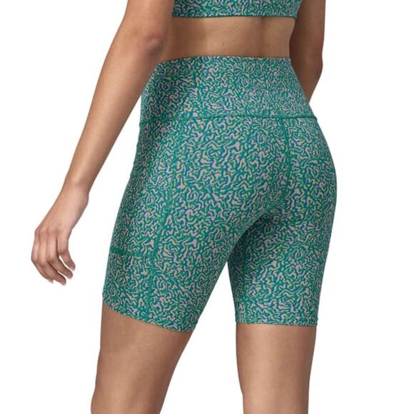 Patagonia Women's Subtidal Blue Sea Texture Maipo 8" Hiking Shorts Size XL - Picture 2 of 7